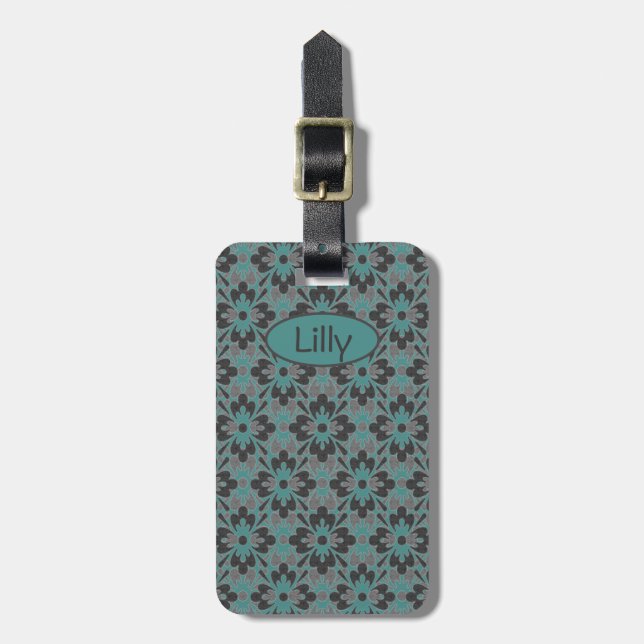 Flower Power Luggage Tag (Front Vertical)