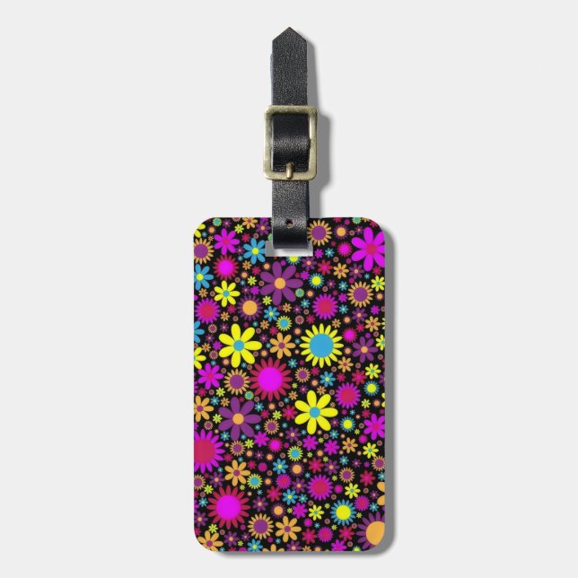 Flower Power Luggage Tag (Front Vertical)