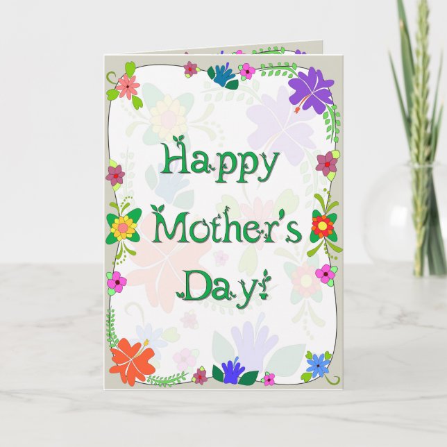 Flower Power Mother's Day Card (Front)