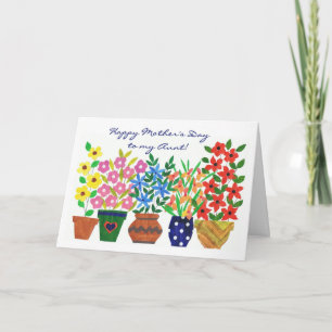 Flower Power Mother's Day Card for an Aunt