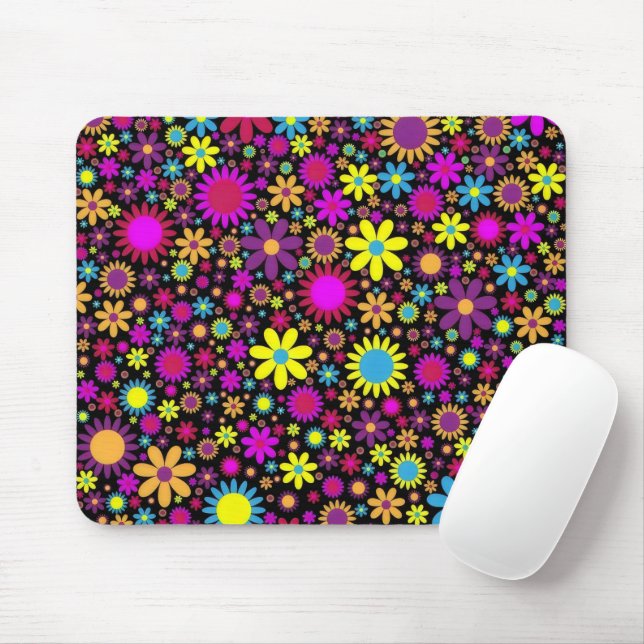Flower Power Mouse Pad (With Mouse)