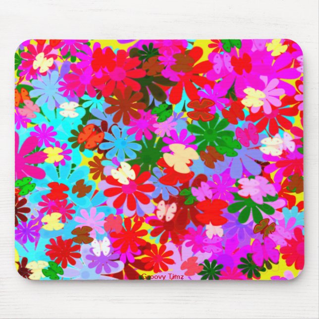 FLOWER POWER MOUSEPADS - COLORFUL FUN GIFTS (Front)