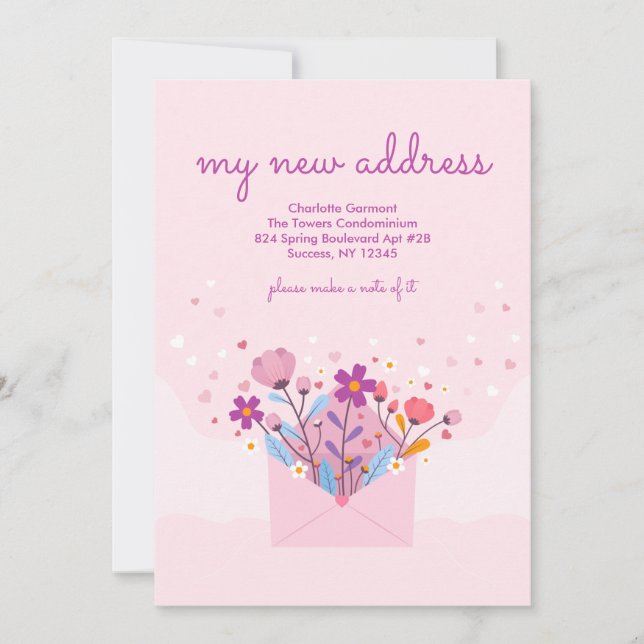 Flower Power Moving Announcement (Front)