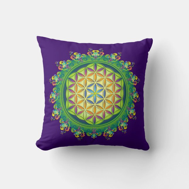 Flower Power of Life / Blume des Lebens Cushion (Front)
