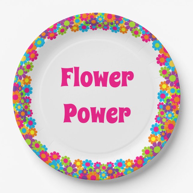 Flower Power Paper Plate (Front)