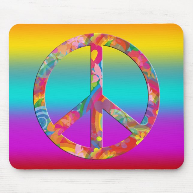 Flower Power Peace | coloured lines Mouse Pad (Front)