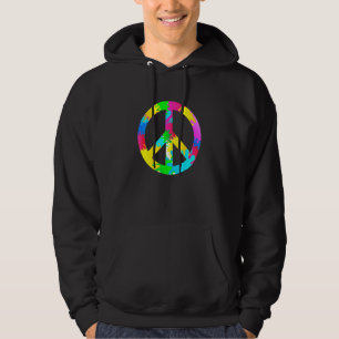 Flower Power Peace Hippie Love 60s 70s Costume Ret Hoodie