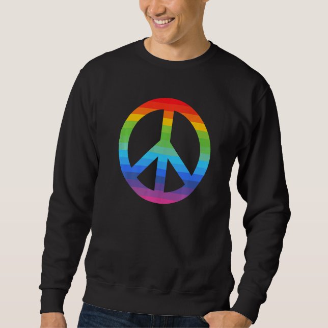 Flower Power Peace Hippie Love 60s 70s Costume Ret Sweatshirt (Front)
