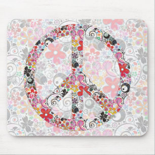 Flower Power Peace I FlowerPower light Mouse Pad