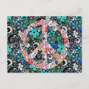 Flower Power Peace I   FlowerPower Postcard