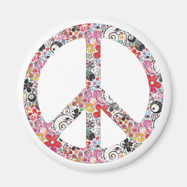 Flower Power Peace I Magnet (Front)