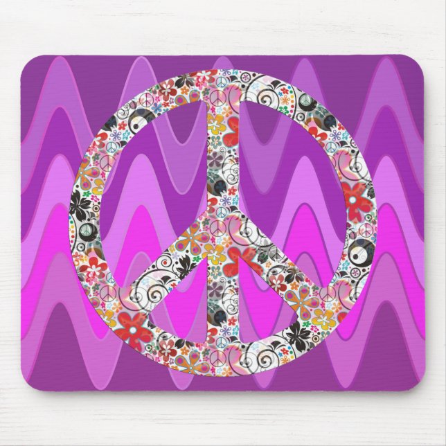 Flower Power Peace I - sinus pnk Mouse Pad (Front)