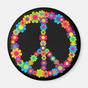 Flower Power Peace Magnet