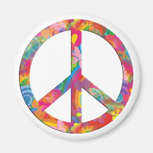 Flower Power Peace Magnet