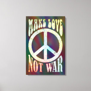 Flower Power Peace - Make Love Not War 1 Canvas Print