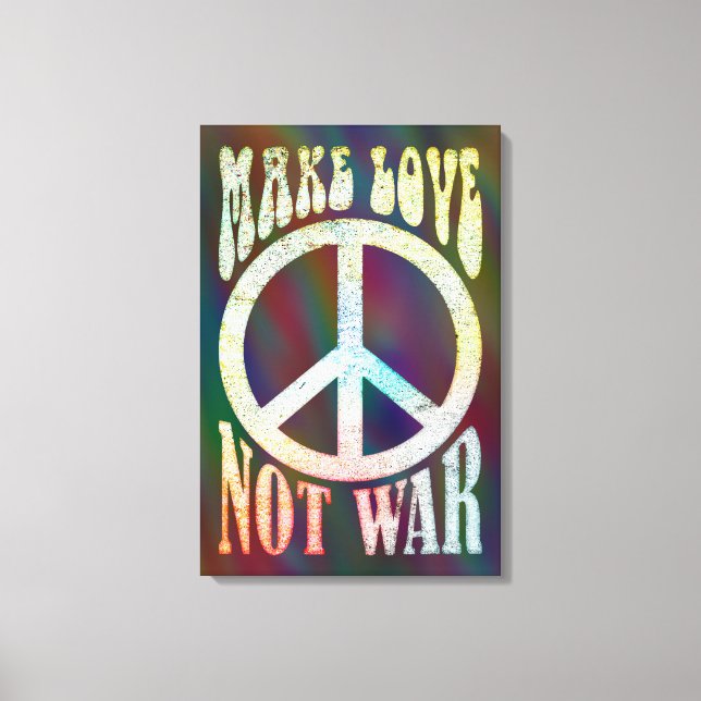 Flower Power Peace - Make Love Not War 1 Canvas Print (Front)