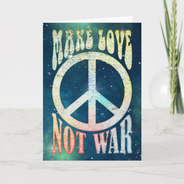 Flower Power Peace - Make Love Not War 1 Card (Front)