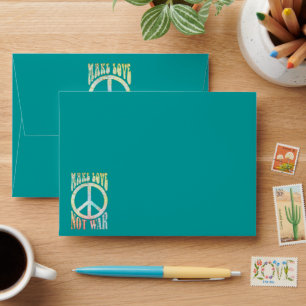 Flower Power Peace - Make Love Not War 1 Envelope