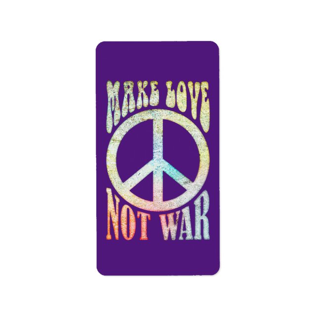 Flower Power Peace - Make Love Not War 1 Label (Front)