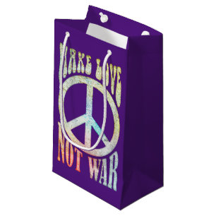 Flower Power Peace - Make Love Not War 1 Small Gift Bag