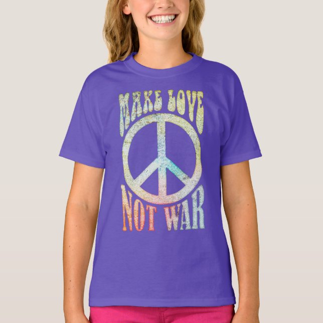 Flower Power Peace - Make Love Not War 1 T-Shirt (Front)