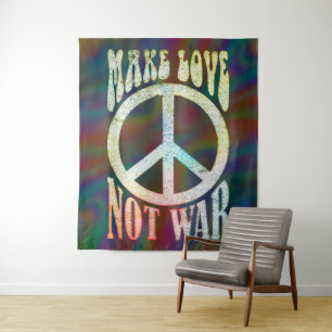 Flower Power Peace - Make Love Not War 1 Tapestry