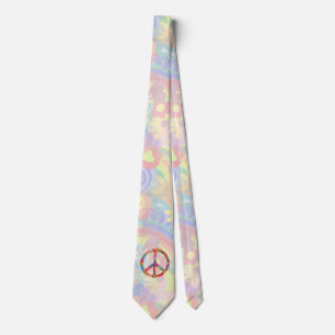 Flower Power Peace sign I + your backgr. & ideas Tie