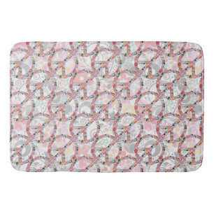 Flower Power Peace sign II + your backgr. & ideas Bath Mat