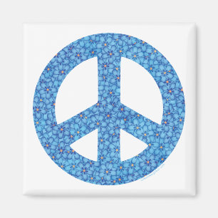 Flower Power Peace Sign Magnet