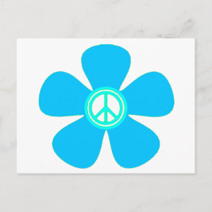 Flower Power Peace Sign Postcard