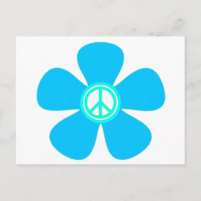 Flower Power Peace Sign Postcard (Front)