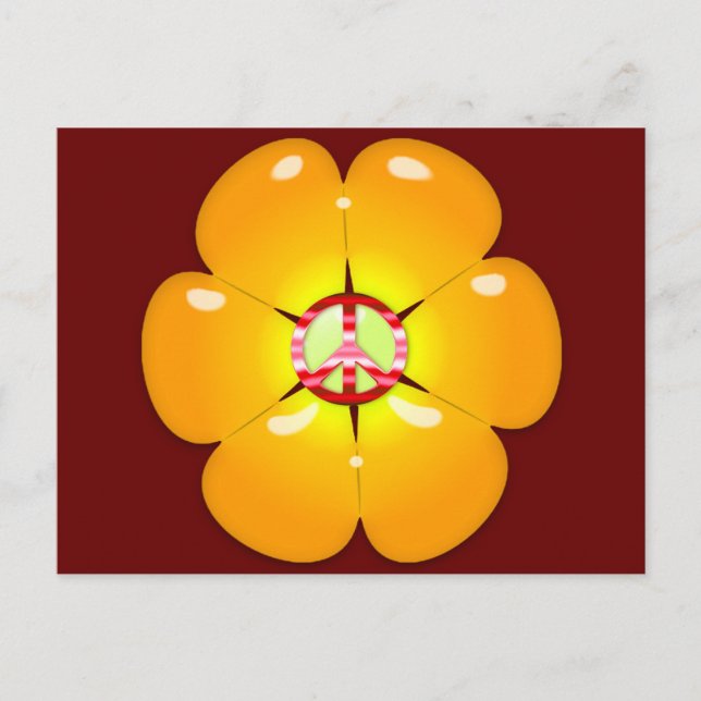 Flower Power Peace Sign Postcard (Front)