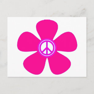 Flower Power Peace Sign Postcard
