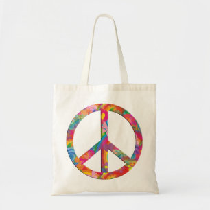 Flower Power Peace Tote Bag