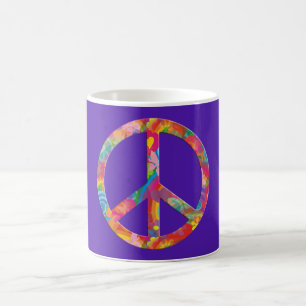 Flower Power Peace   violet Coffee Mug