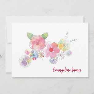 Flower Power Personalised Note Card   
