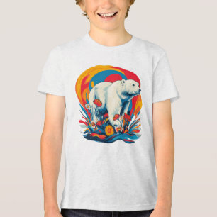 Flower Power Polar Bear Tri-Blend Shirt
