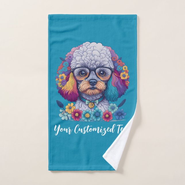 Flower Power, Poodle Elegance – A Perfect Blend Hand Towel (Hand Towel)