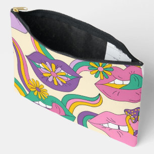 “Flower Power” Print Cosmetic Bag