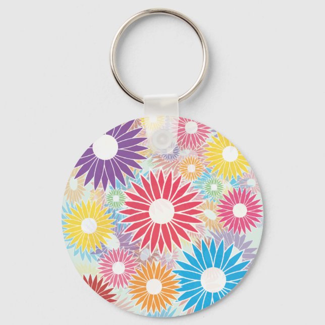 Flower Power Print Key Ring (Front)