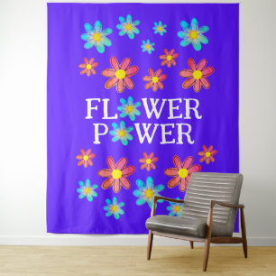 Flower Power Purple Tapestry