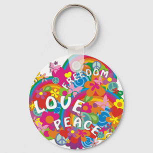 Flower Power Rainbow Key Ring