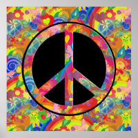 Flower Power rainbow peace + your background