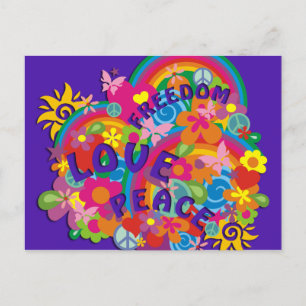 Flower Power Rainbow Postcard
