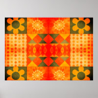Flower Power Retro 1970s Design and Colours on Wal