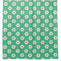 Flower Power Retro Daisies Pink and Green
