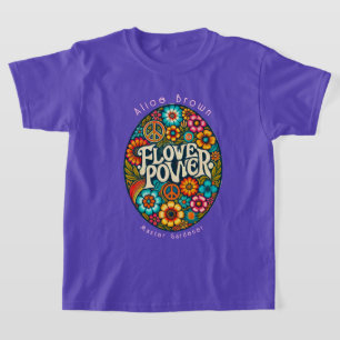 Flower Power Retro Vintage 60’s Custom Girls T-Shirt