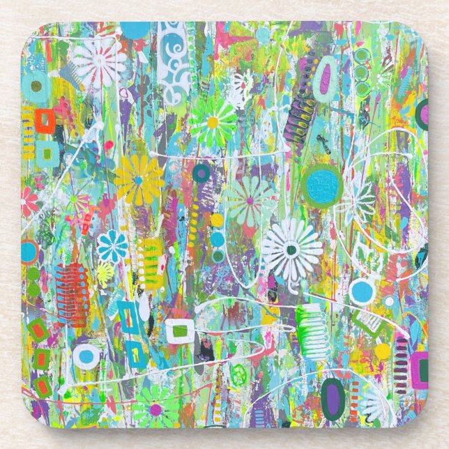 Flower Power Set of 6 Coasters (Front)