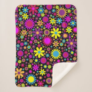Flower Power Sherpa Blanket