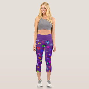 Flower Power Shower - colored pattern 1 Capri Leggings